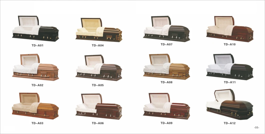 Wholesale Export Luxury Wicker Handmade Pillow Coffin Funeral Cross Prices Silver Handles Funeral Accessories Copper Coffin