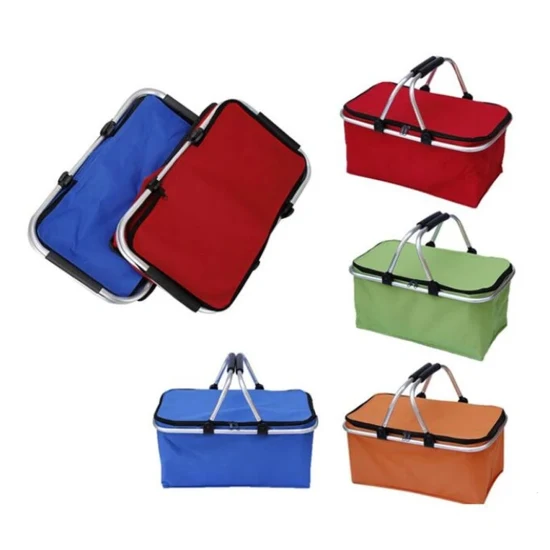 Foldable Picnic Tote Picnic Cooler Basket Custom Insulated Collapsible Cheap Kids Picnic Baskets
